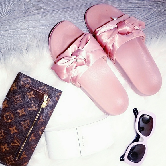 Shoes - 16 pairs Silk Bow Slide Slip Ons Satins Pink Pool